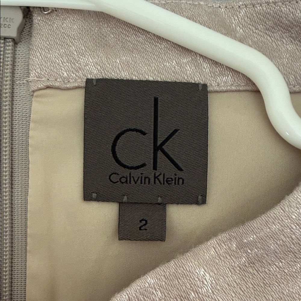 Calvin Klein Shimmering Silver Mini Dress - Picture 2 of 5
